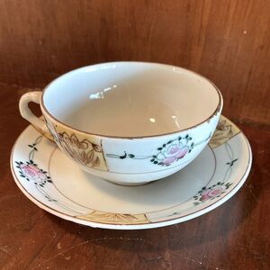 Vintage Japanese, porcelain teacup and saucer